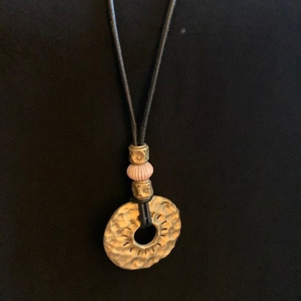 Vintage Express Leather pendant necklace